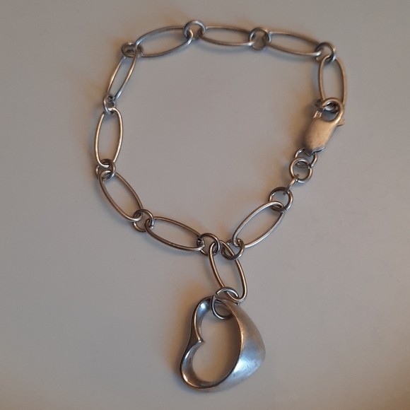 Jewelry - 925 Stamped Sterling Silver Bracelet with Heart